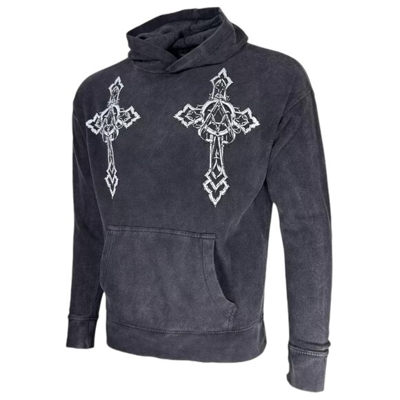 Archaic By Affliction Unisex Oversized Boxy Pullover Hoodie Stone Ranger - Picture 10 of 10